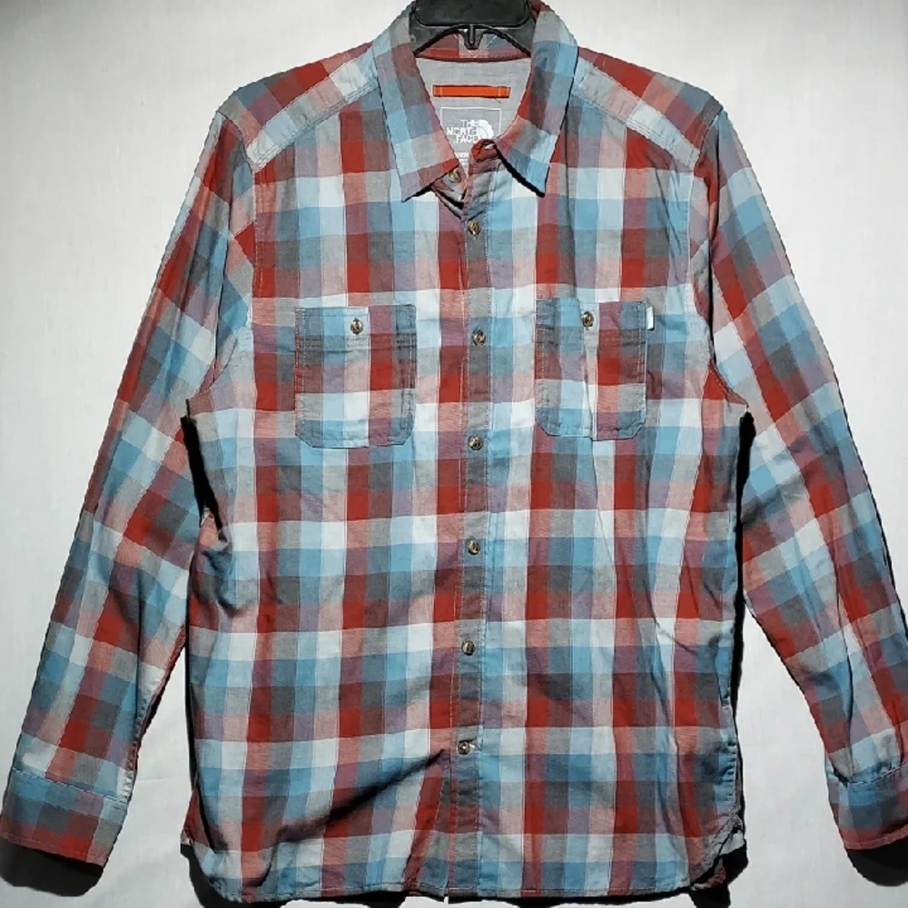 The North Face plaid long sleeve button-up‎ men's shirt size XL